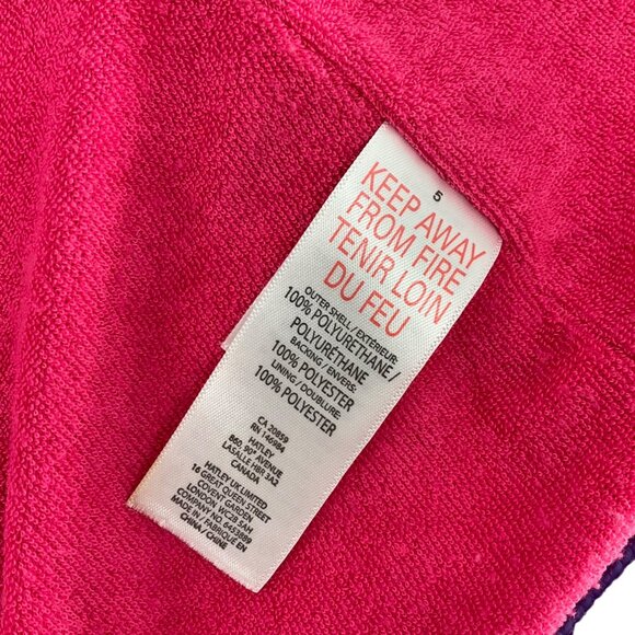 Hatley Kids Unicorn Rain Jacket Size 5 Purple Waterproof Hood pink terry lining - Picture 7 of 10